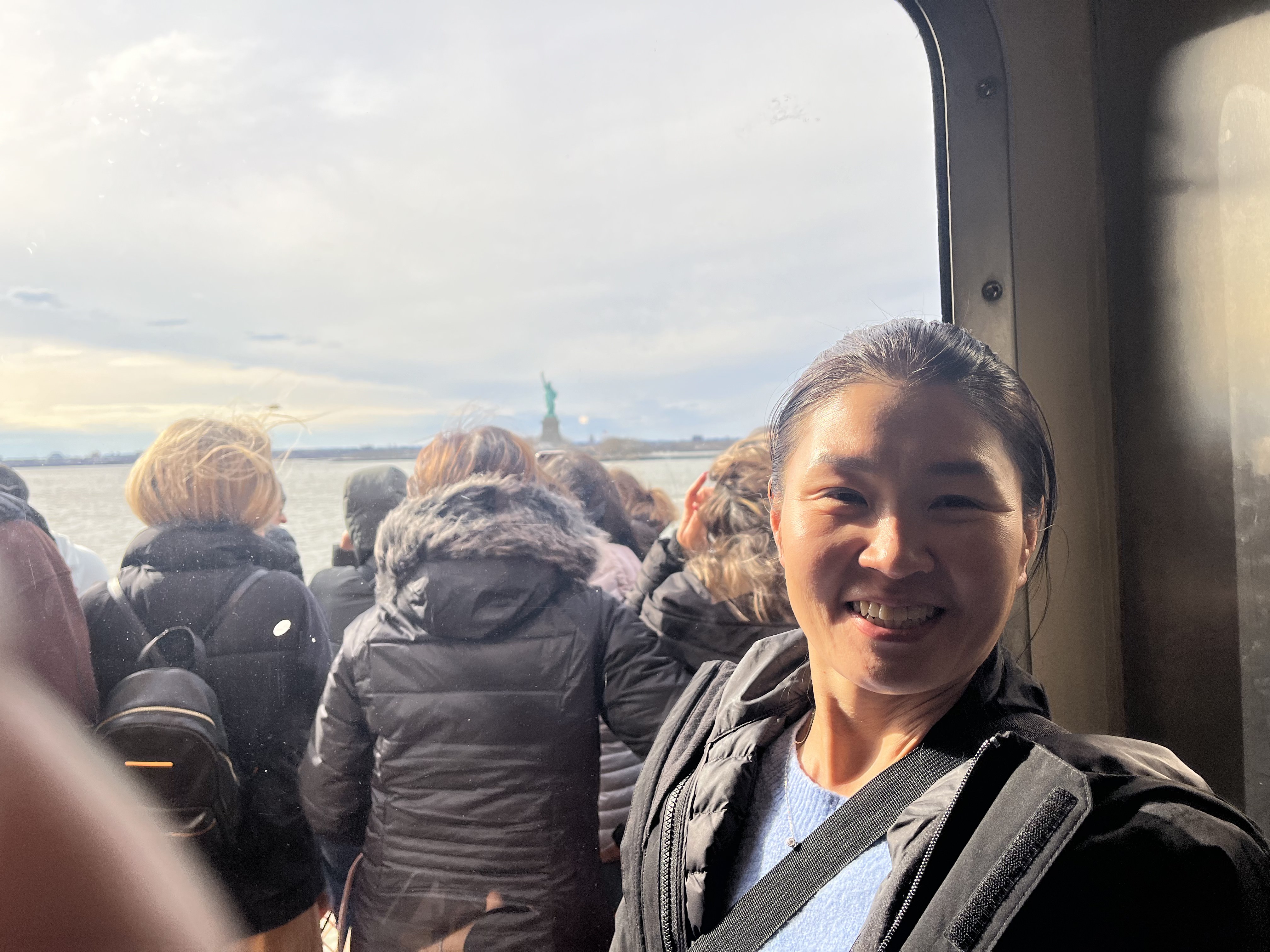 Mom picture at the Statue of Liberty